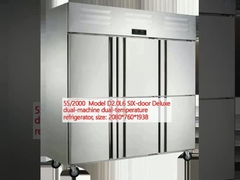55/2000  Model D2.0L6 SIX-door Deluxe dual-machine dual-temperature refrigerator, size: 2080*760*1938