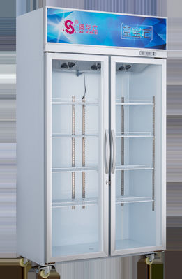 Harga yang bagus Compressor diam Komersial display kulkas Low Noise Double Door Kaca Kulkas on line