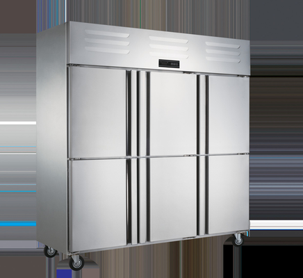 Two Compressor 6 Door Commercial Freezer Food Grade Stainless Steel