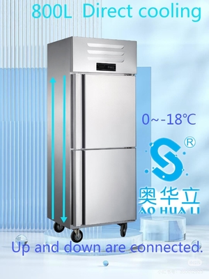 Good price 2 Doors Commercial Kitchen Freezer Direct Cooling 800L Fridge Freezer Single Compressor online