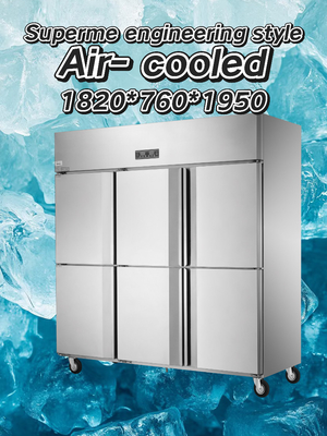 Good price Rustproof 6 Door Commercial Freezer Stainless Steel 1600L Commercial Kitchen Refrigerator Freezer online