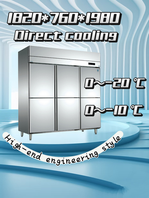 Good price 1600L 6 Door Commercial Freezer Double Compressor Commercial Upright Freezer online