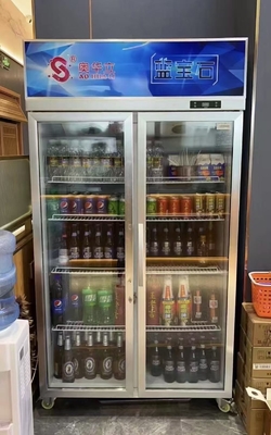 Good price Adjustable Commercial Display Refrigerator Safety 584L 2 Door Display Cooler online