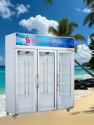 Good price 1306L 3 Door Display Refrigerator Commercial Glass Door Freezer Corrosion Proof online