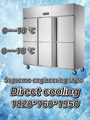 Good price Food Grade 6 Door Commercial Freezer Corrosion Resistance Commercial Upright Fridge online