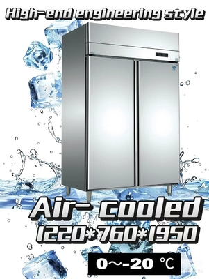 Buen precio Refrigerador de comida de doble puerta refrescado por aire 1000L Refrigerador vertical de 2 puertas en línea